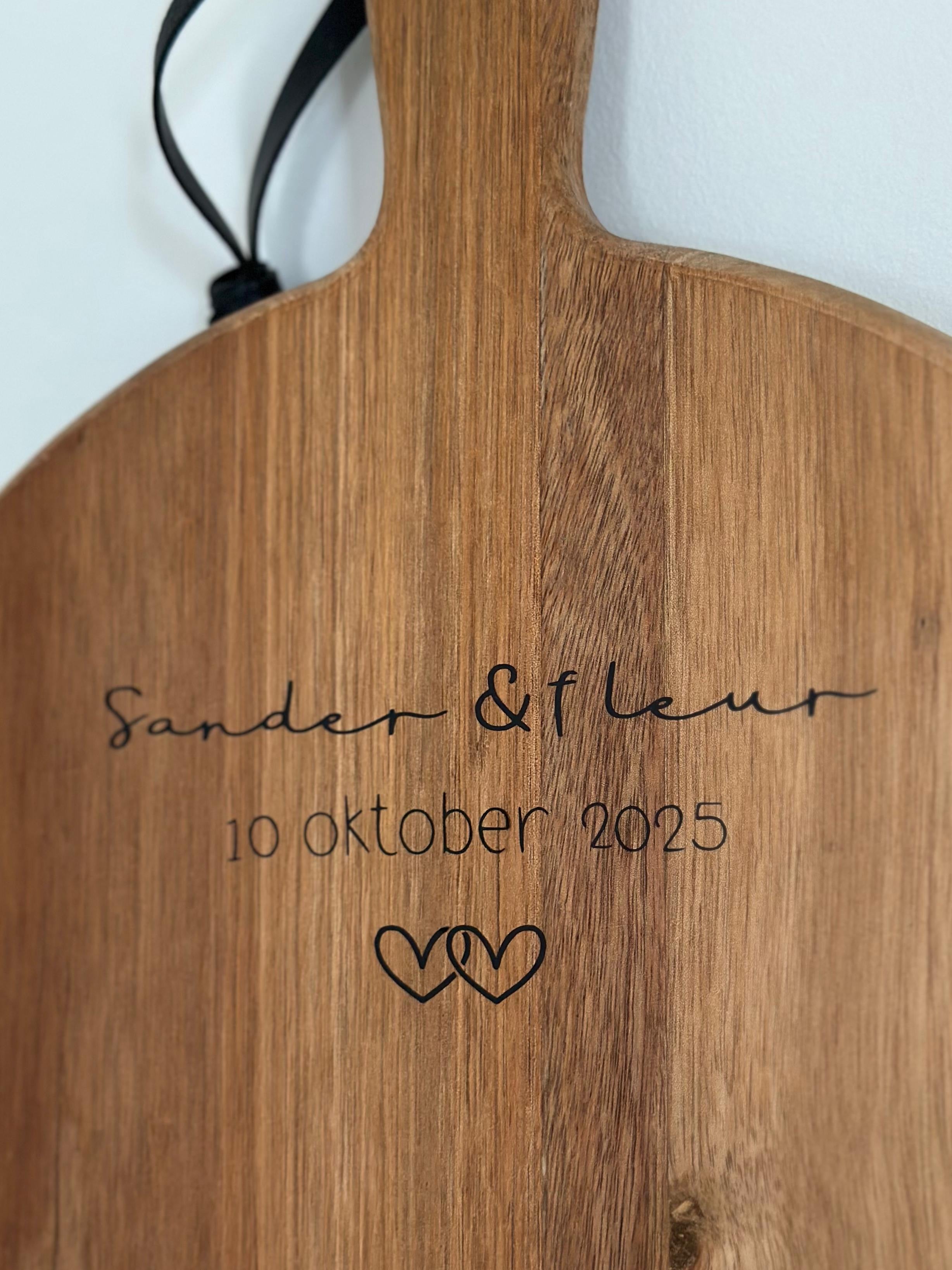 Borrelplank met namen & datum