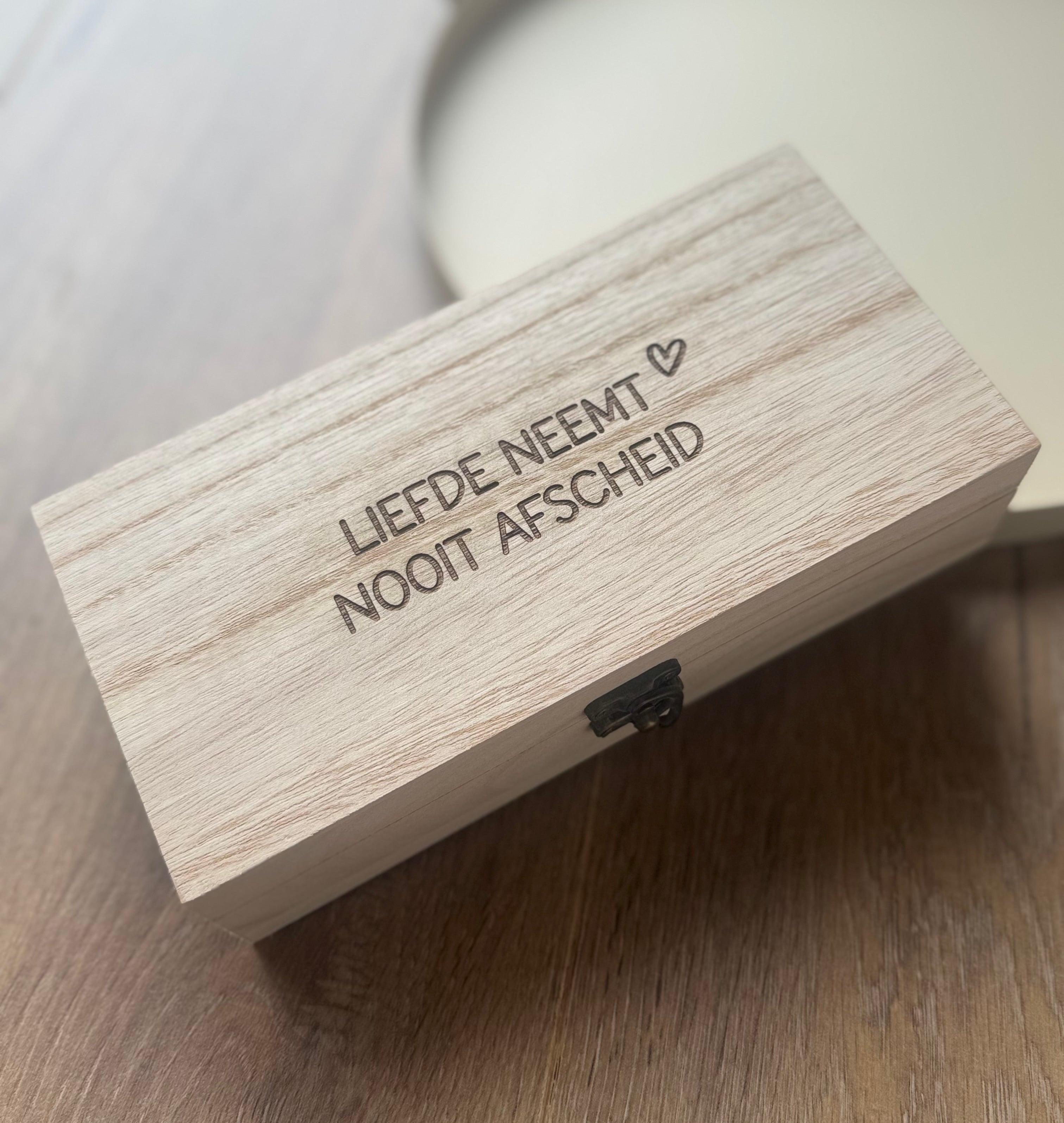 Memory box ‘liefde neemt nooit afscheid’
