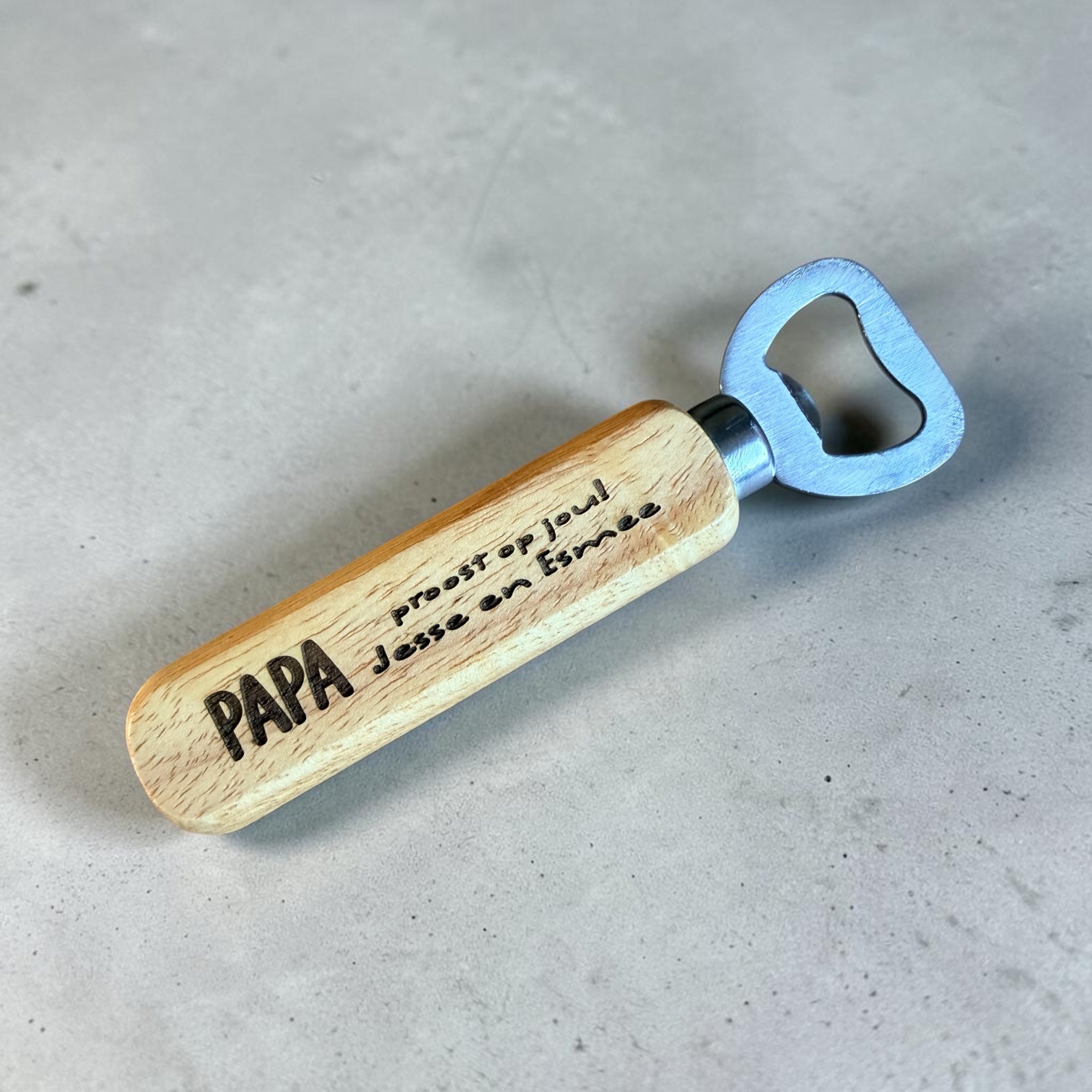 Bieropener ‘papa proost op jou gepersonaliseerd'