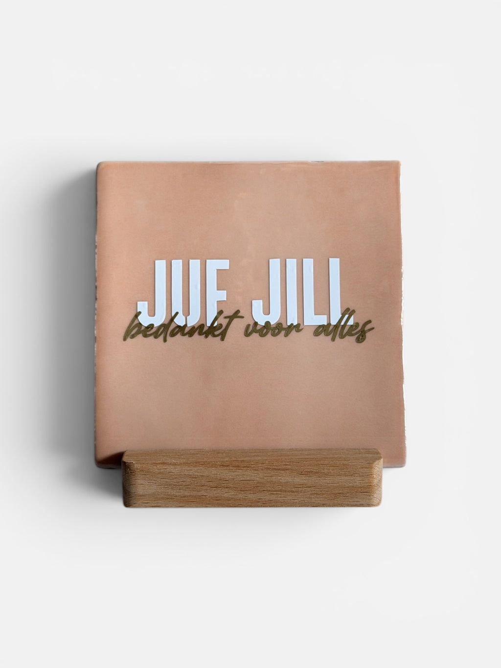 tegeltje 'bedankt juf gepersonaliseerd met naam’
