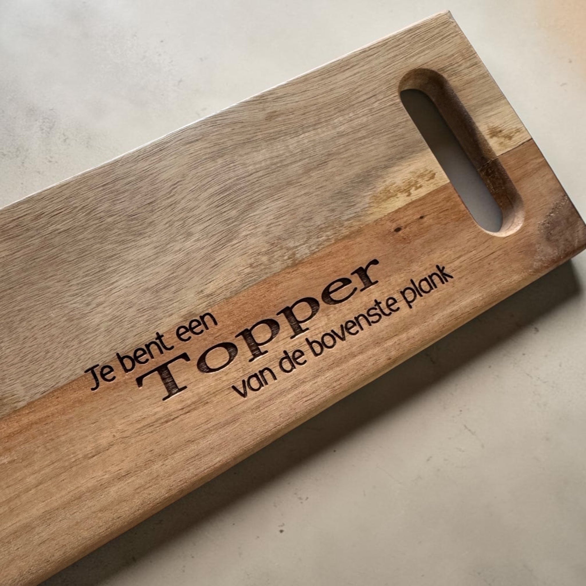 Borrelplank 'topper van de bovenste plank'