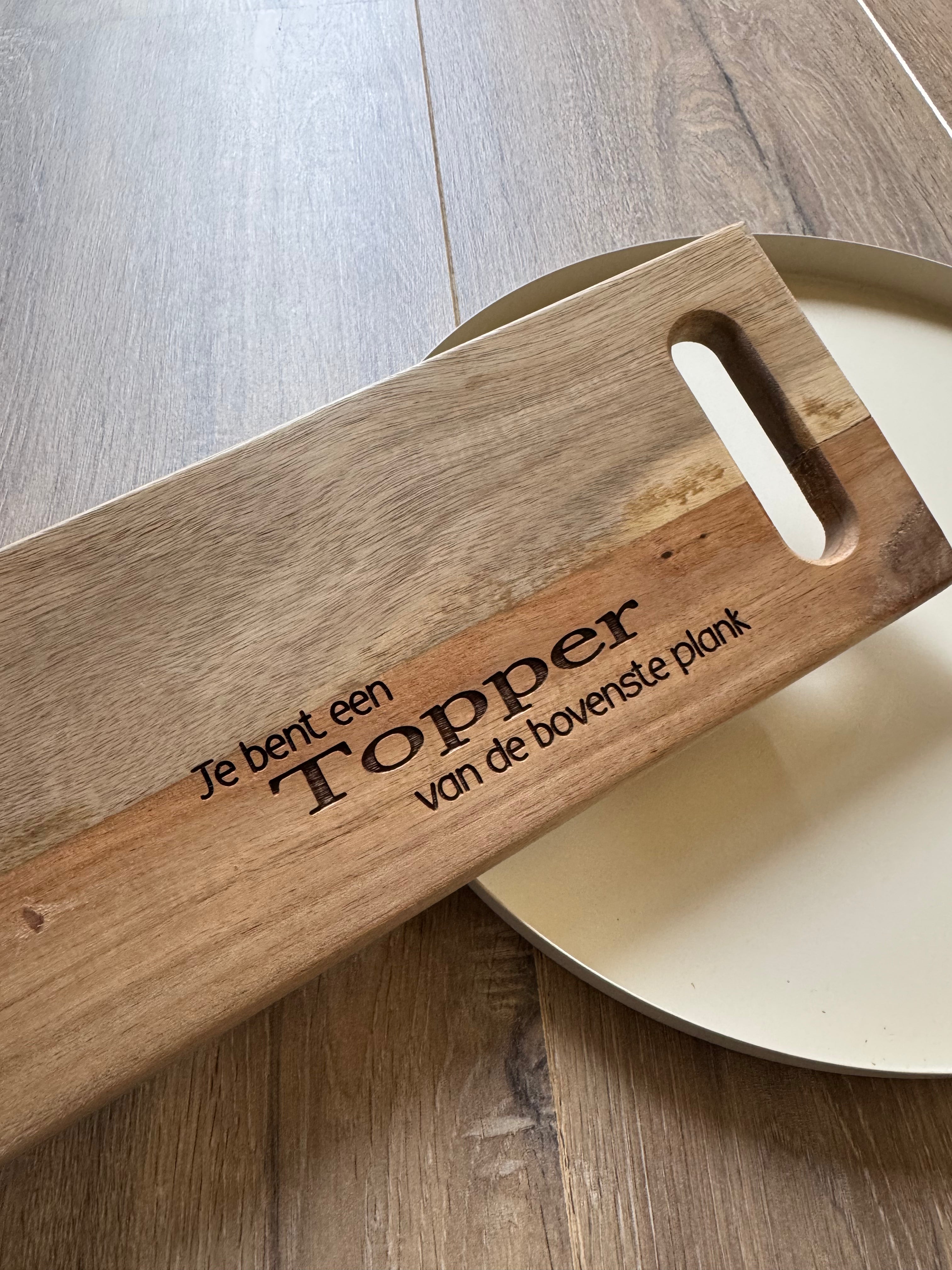 Borrelplank 'topper van de bovenste plank'