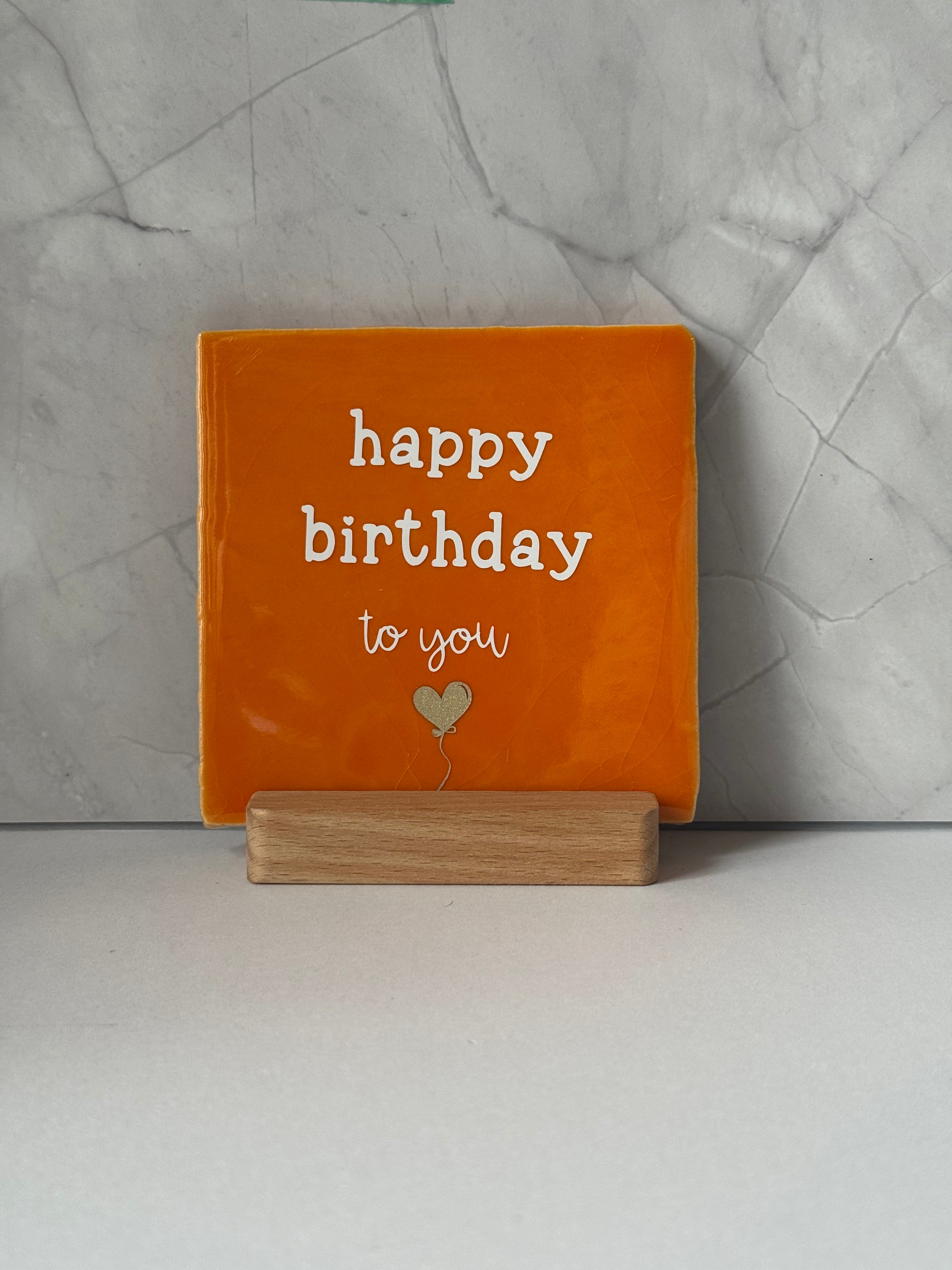 Tegeltje ‘happy birthday’